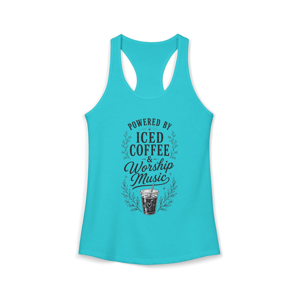 Iced Coffee & Worship Music Racerback Tank