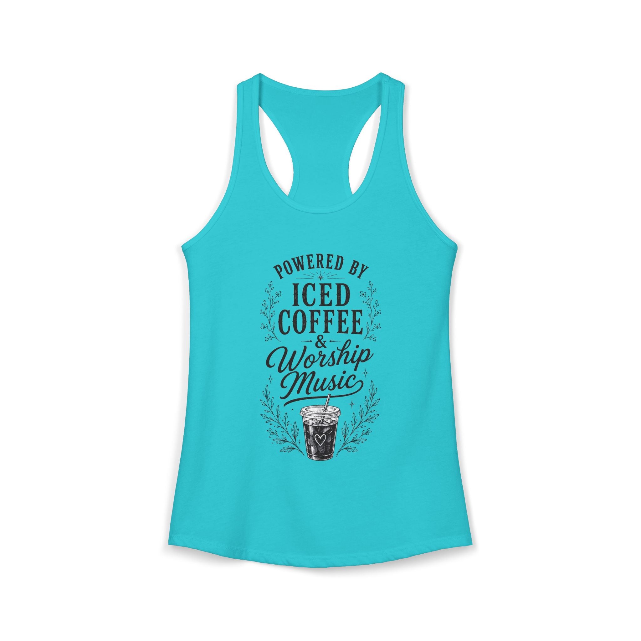 Iced Coffee & Worship Music Racerback Tank
