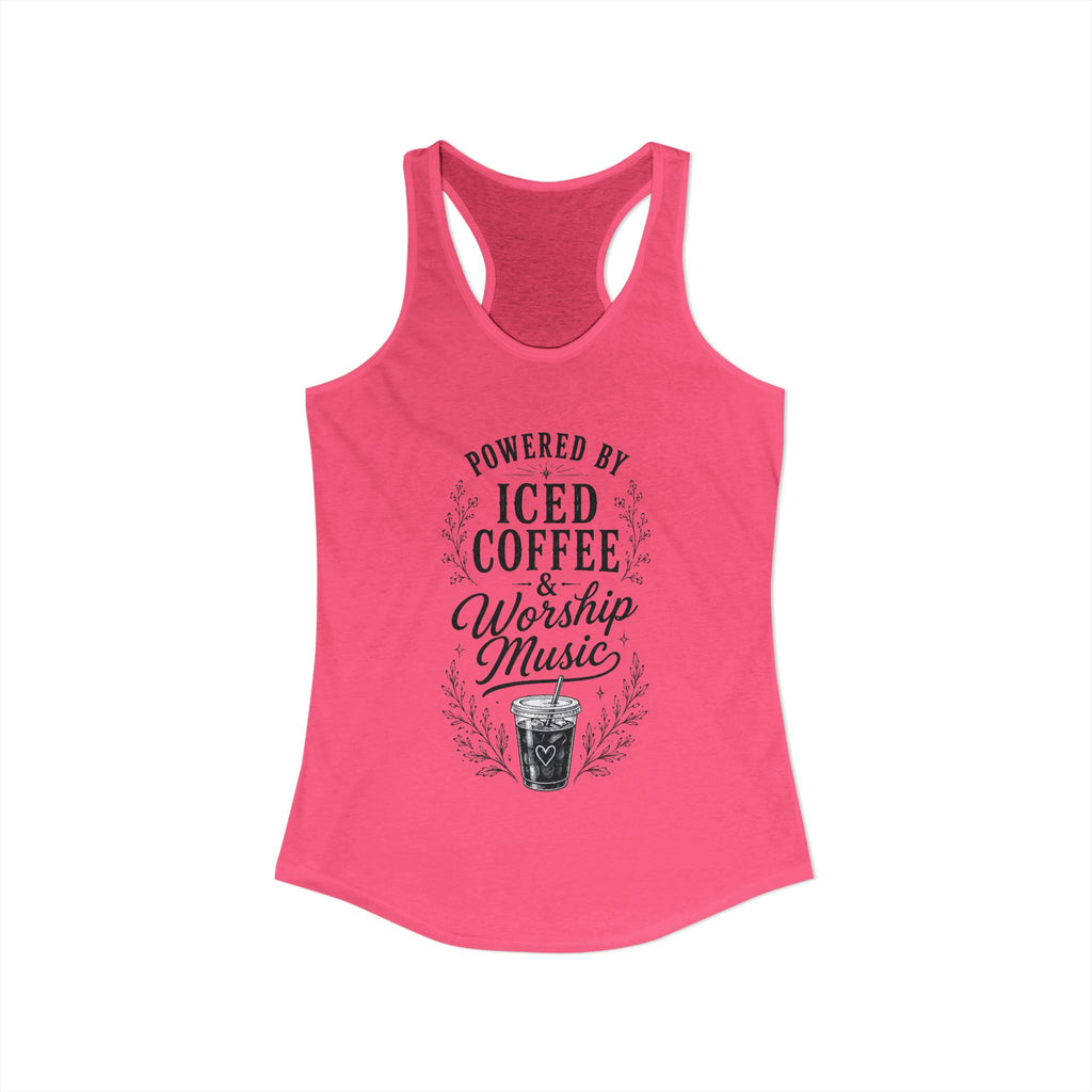 Iced Coffee & Worship Music Racerback Tank