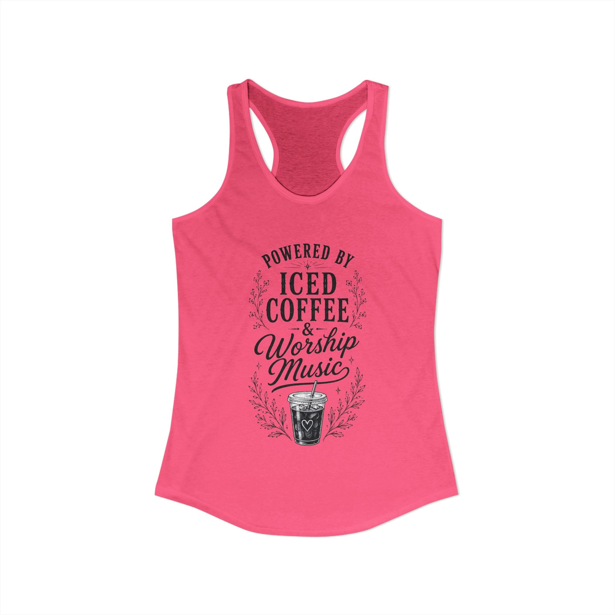 Iced Coffee & Worship Music Racerback Tank
