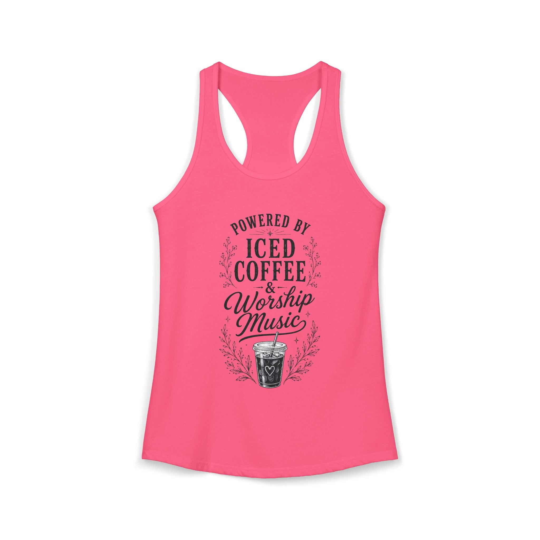 Iced Coffee & Worship Music Racerback Tank