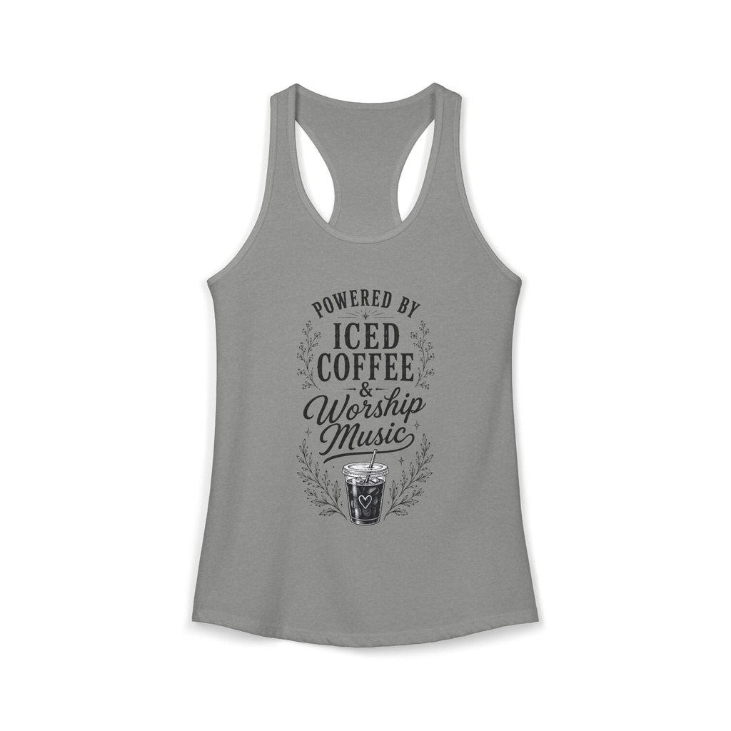 Iced Coffee & Worship Music Racerback Tank