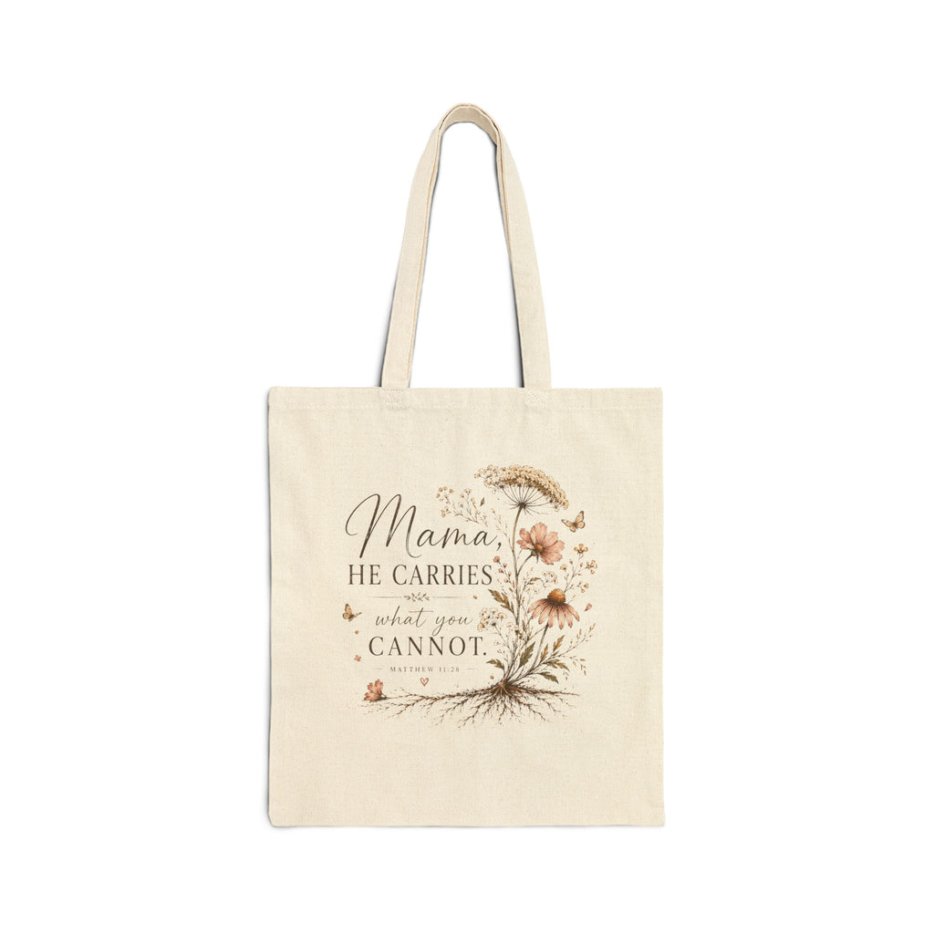 Mama He Carries What You Cannot Cotton Canvas Tote Bag