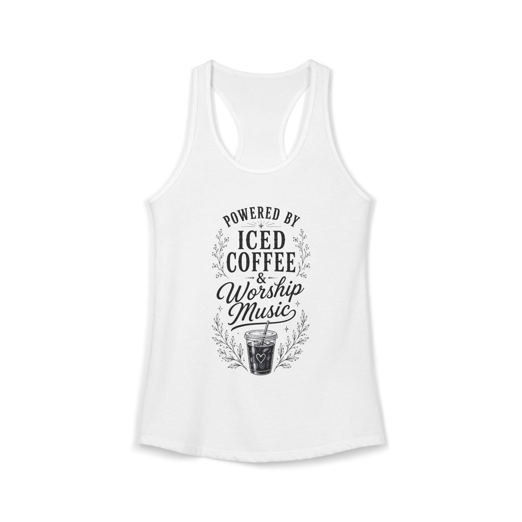 Iced Coffee & Worship Music Racerback Tank