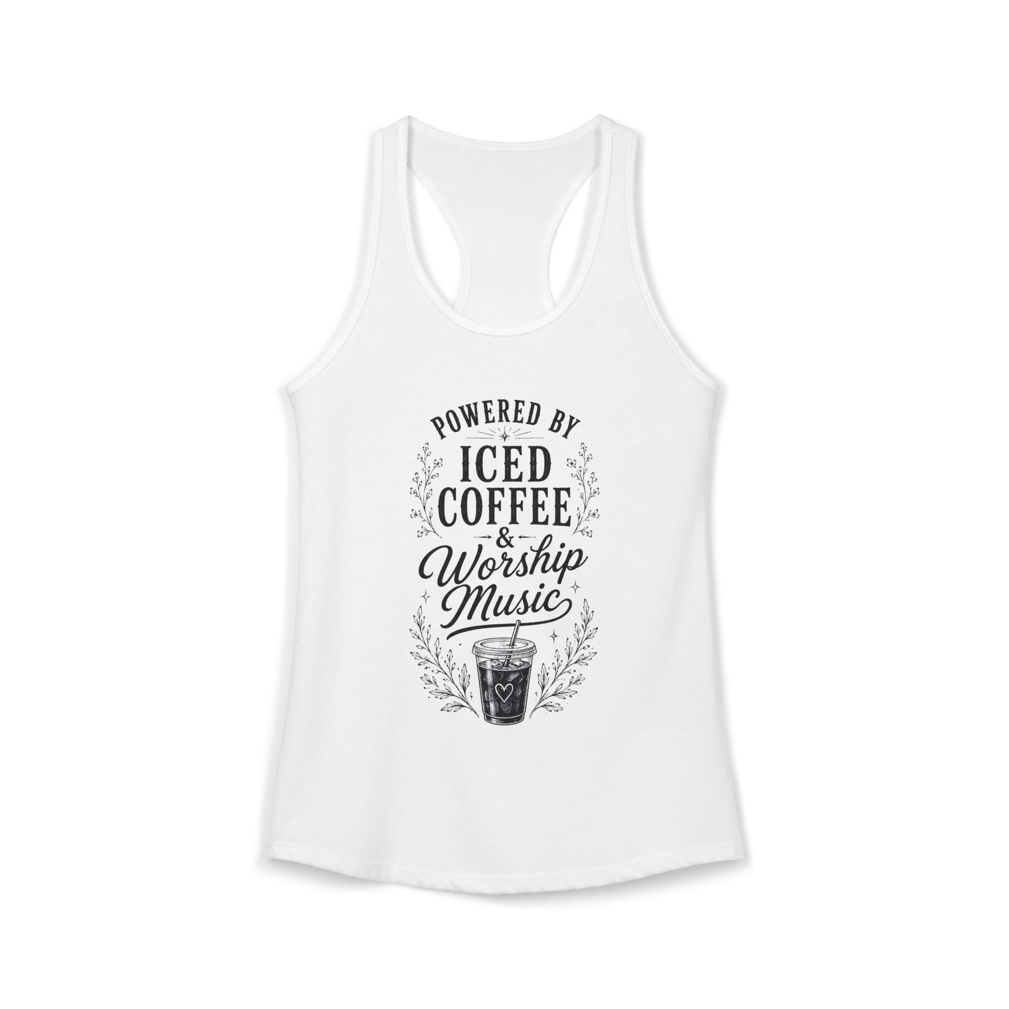 Iced Coffee & Worship Music Racerback Tank