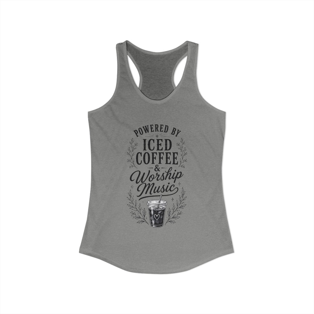 Iced Coffee & Worship Music Racerback Tank
