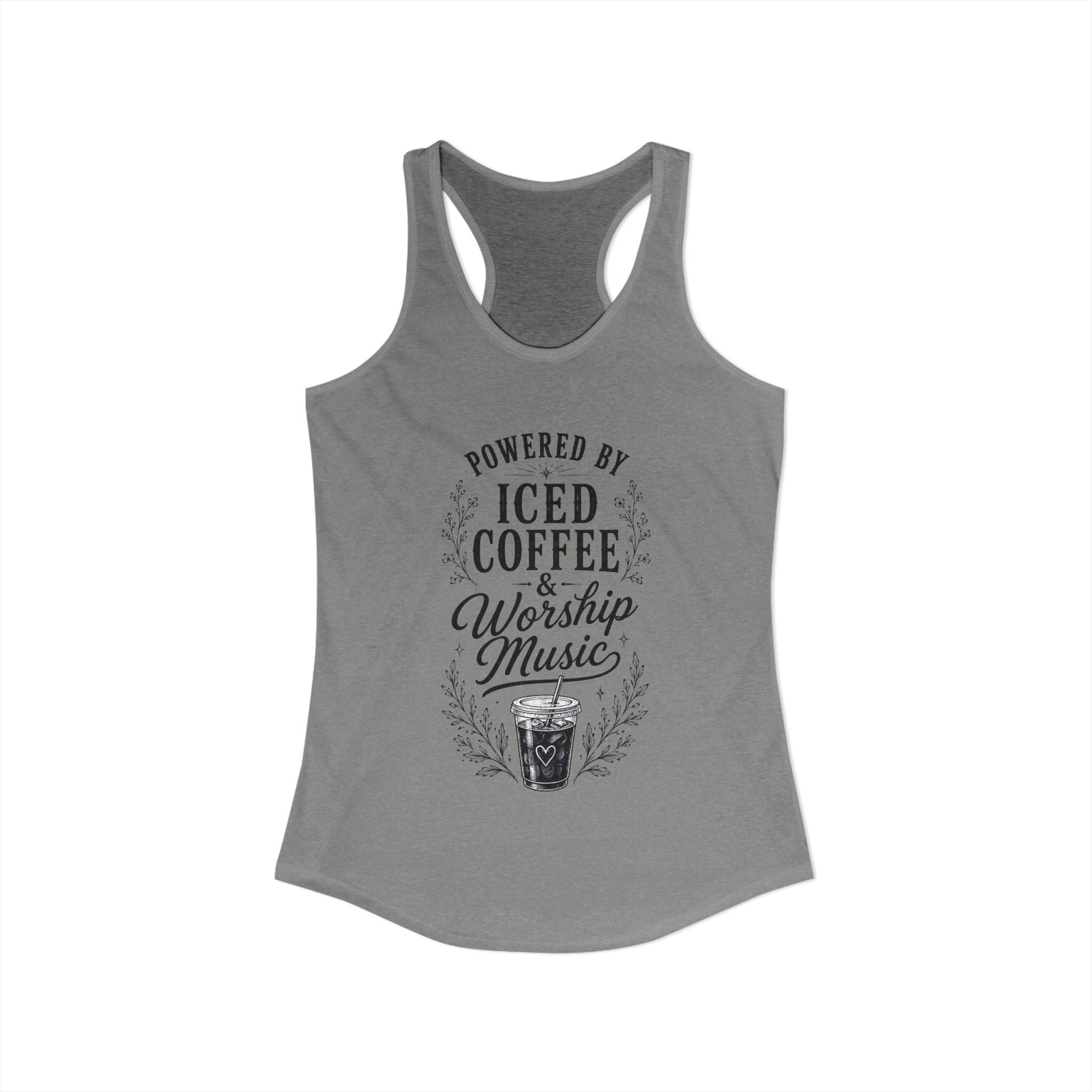 Iced Coffee & Worship Music Racerback Tank