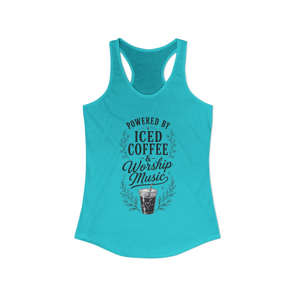 Iced Coffee & Worship Music Racerback Tank