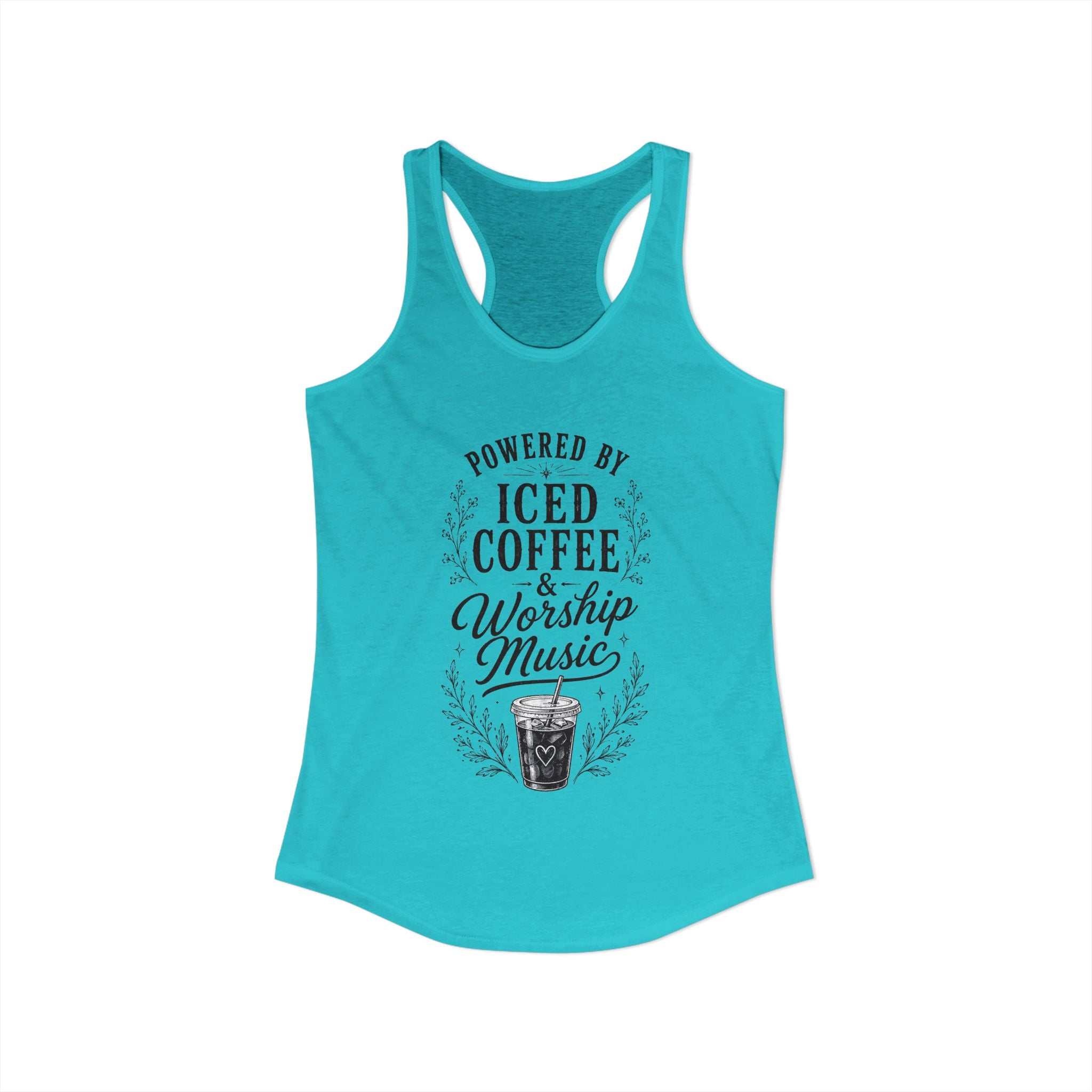 Iced Coffee & Worship Music Racerback Tank