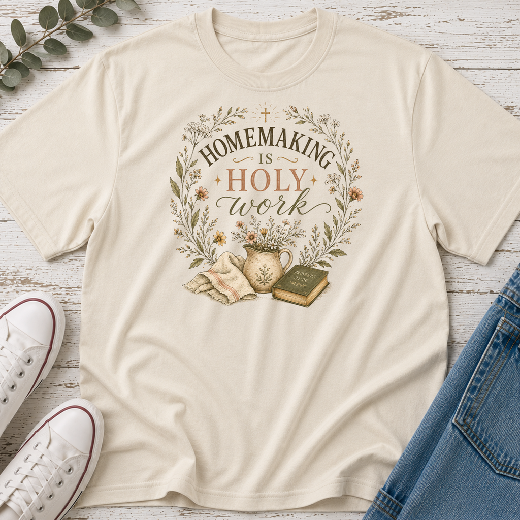 Homemaking Is Holy Work Colored Tee