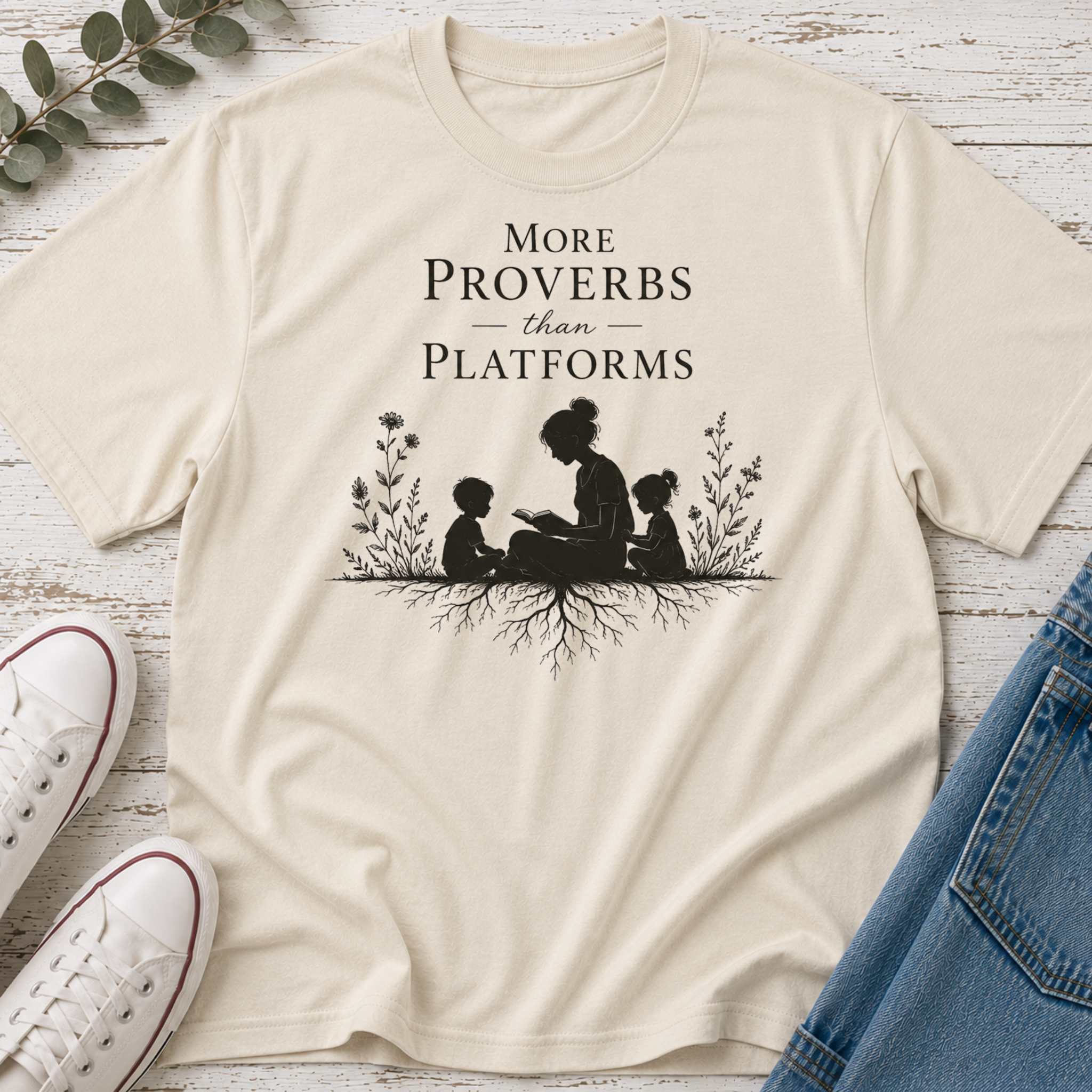 More Proverbs Than Platforms Silhouette Tee