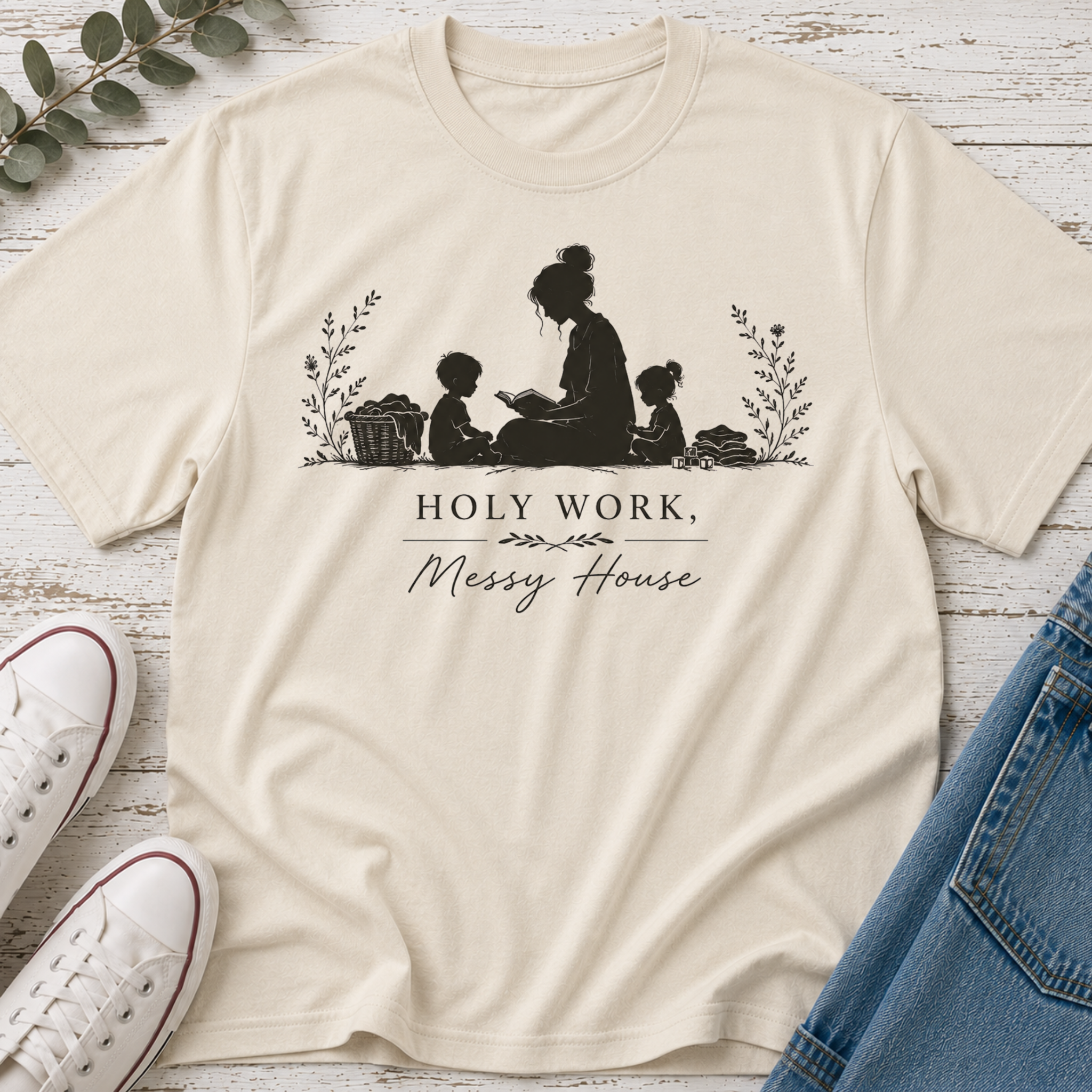 Holy Work, Messy House Silhouette Tee