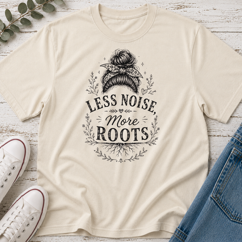 Less Noise, More Roots Messy Bun Tee
