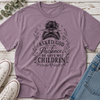 God Gave Me Children Messy Bun Tee