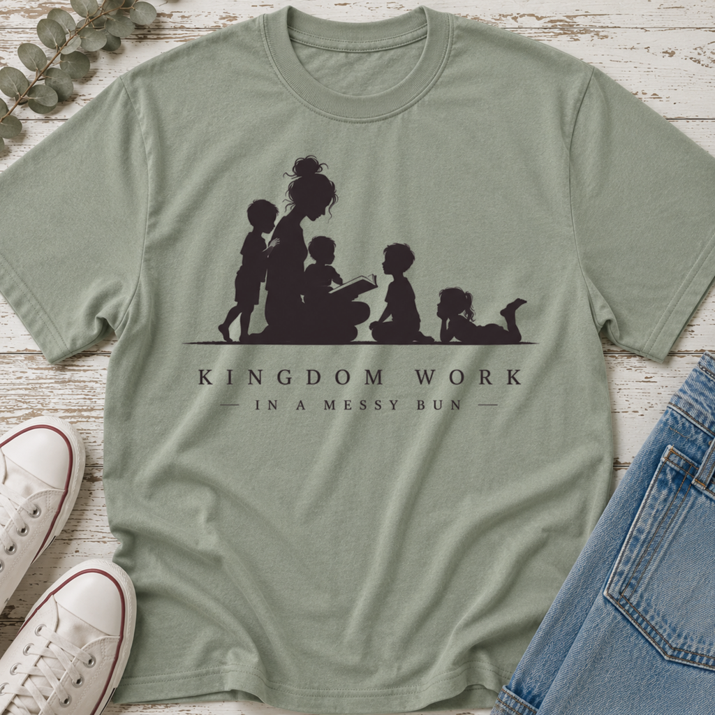 Kingdom Work in a Messy Bun Silhouette Tee