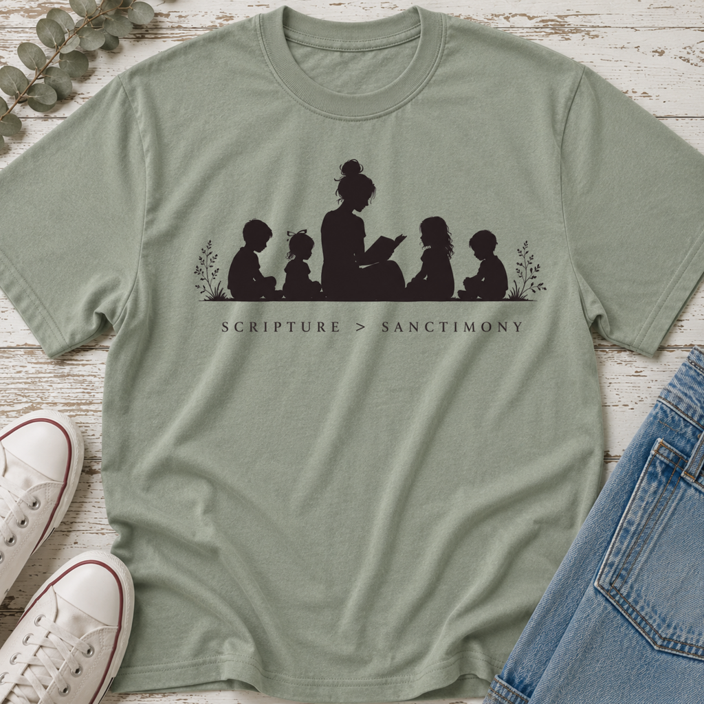 Scripture Over Sanctimony Silhouette Tee