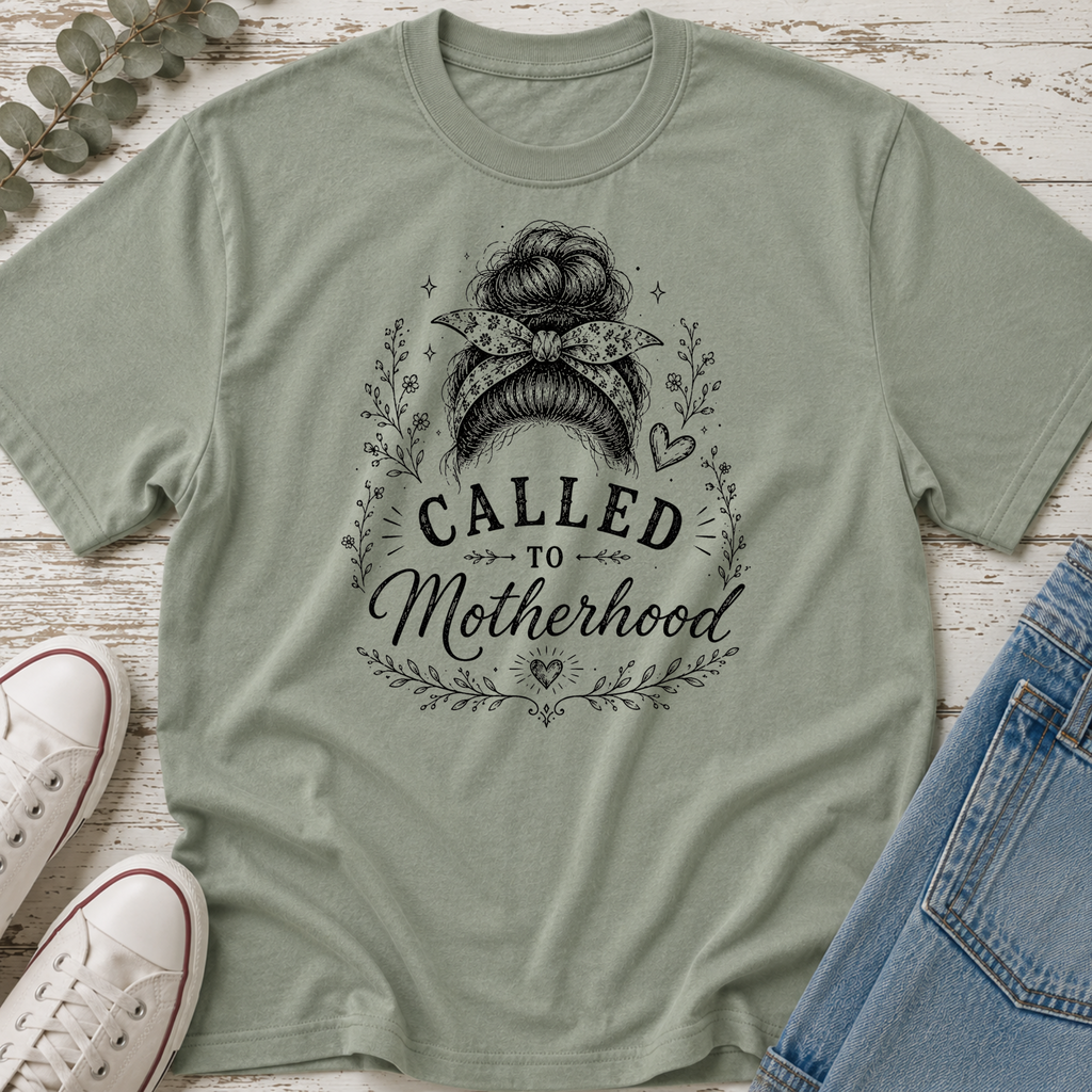 Called to Motherhood Messy Bun Tee