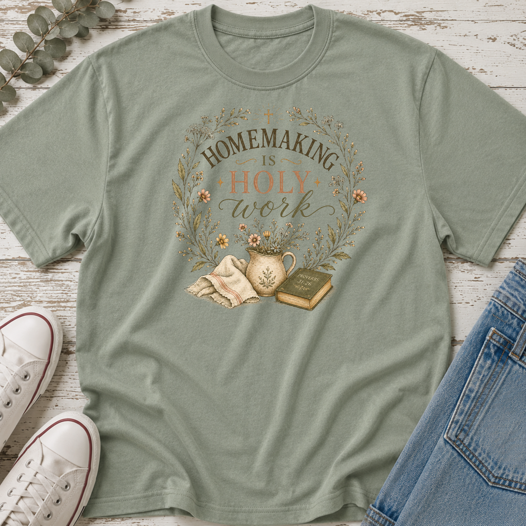 Homemaking Is Holy Work Colored Tee