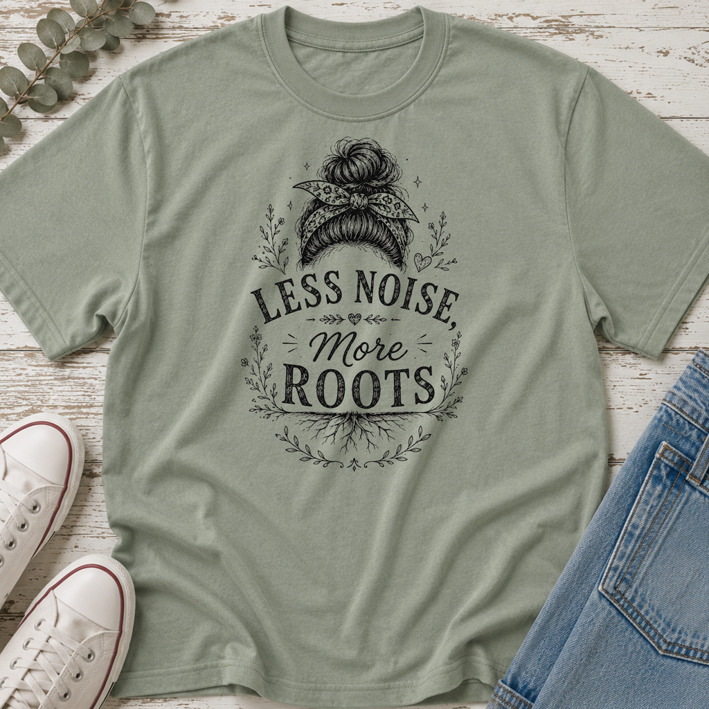 Less Noise, More Roots Messy Bun Tee