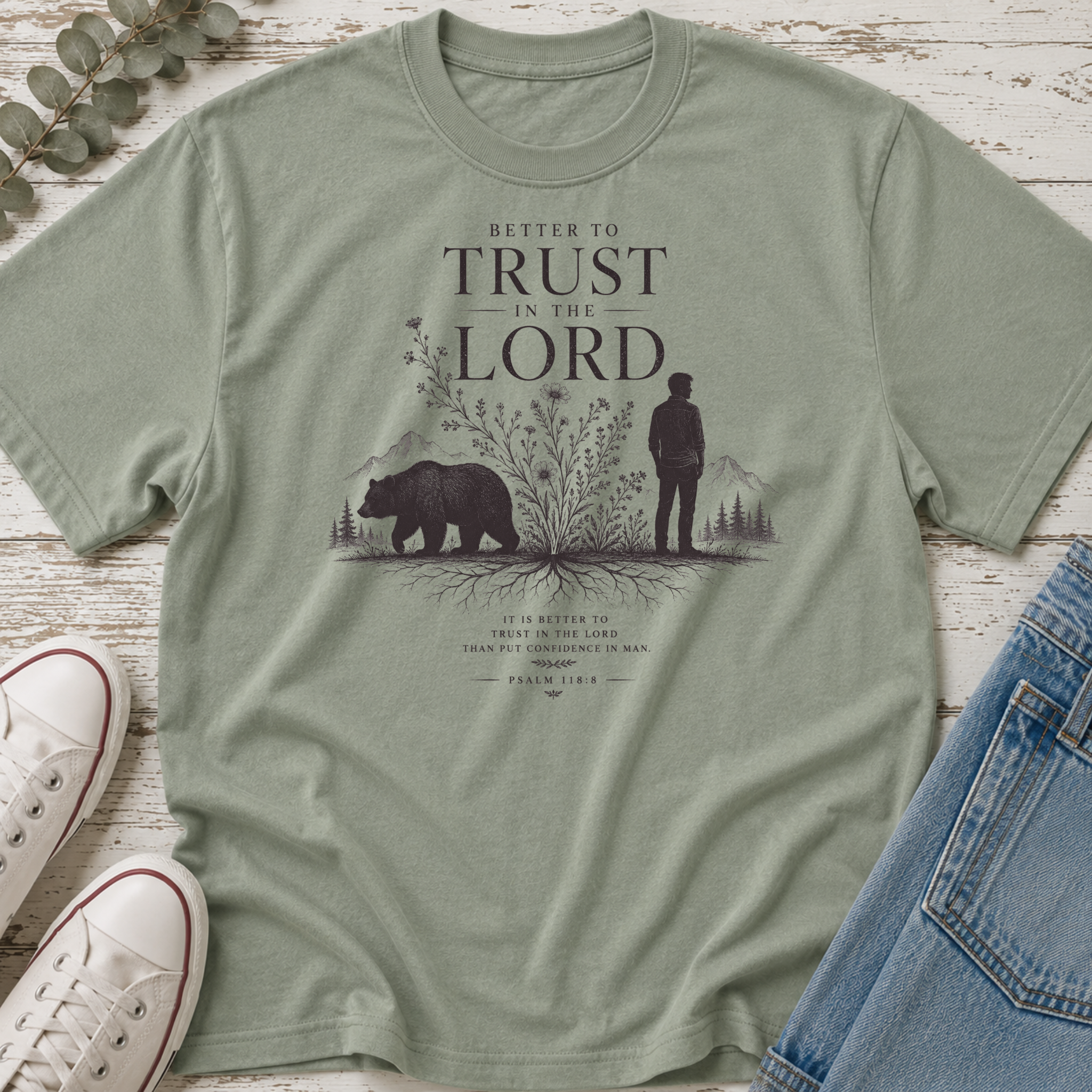 Man vs Bear Trust in God Tee