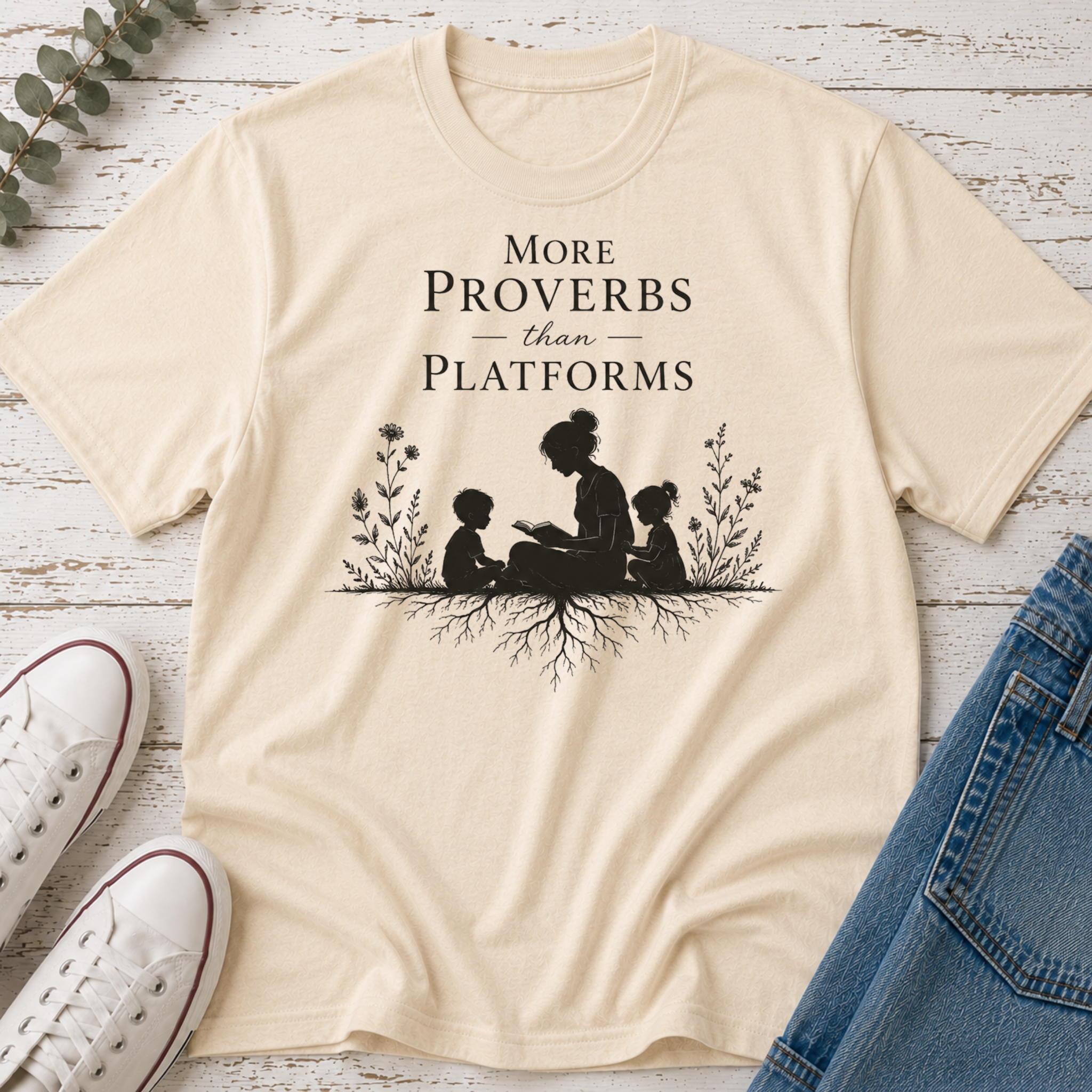More Proverbs Than Platforms Silhouette Tee