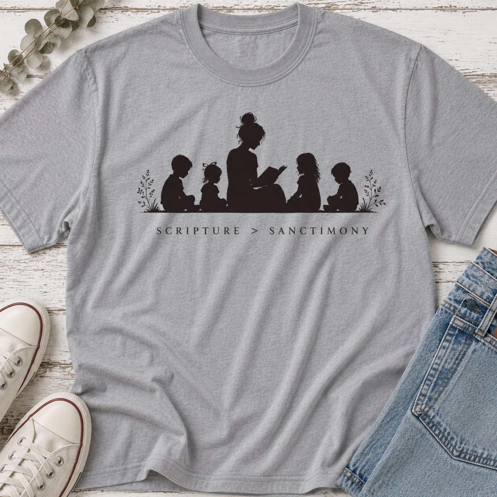 Scripture Over Sanctimony Silhouette Tee