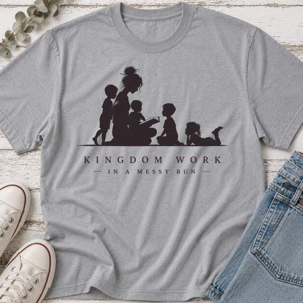 Kingdom Work in a Messy Bun Silhouette Tee