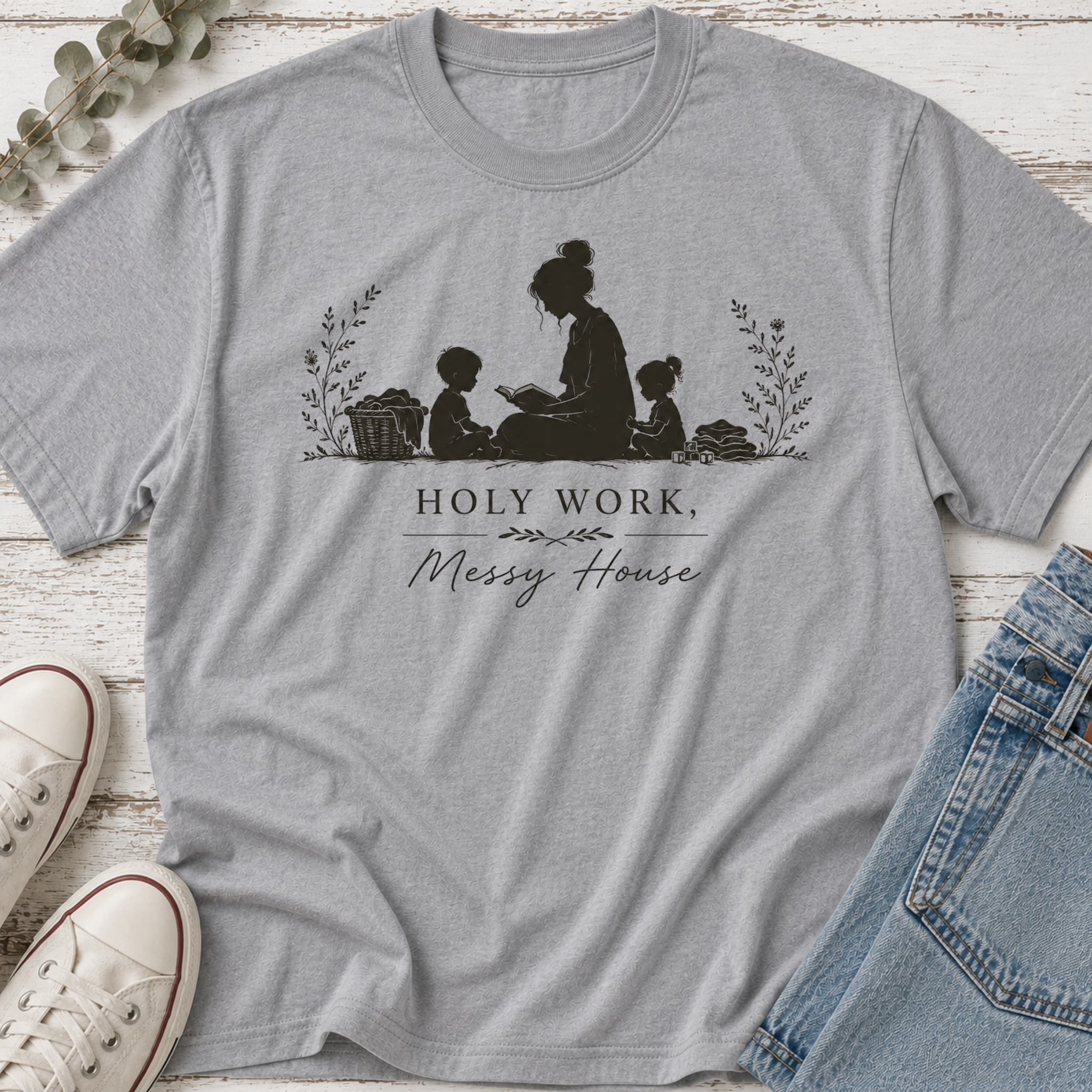 Holy Work, Messy House Silhouette Tee