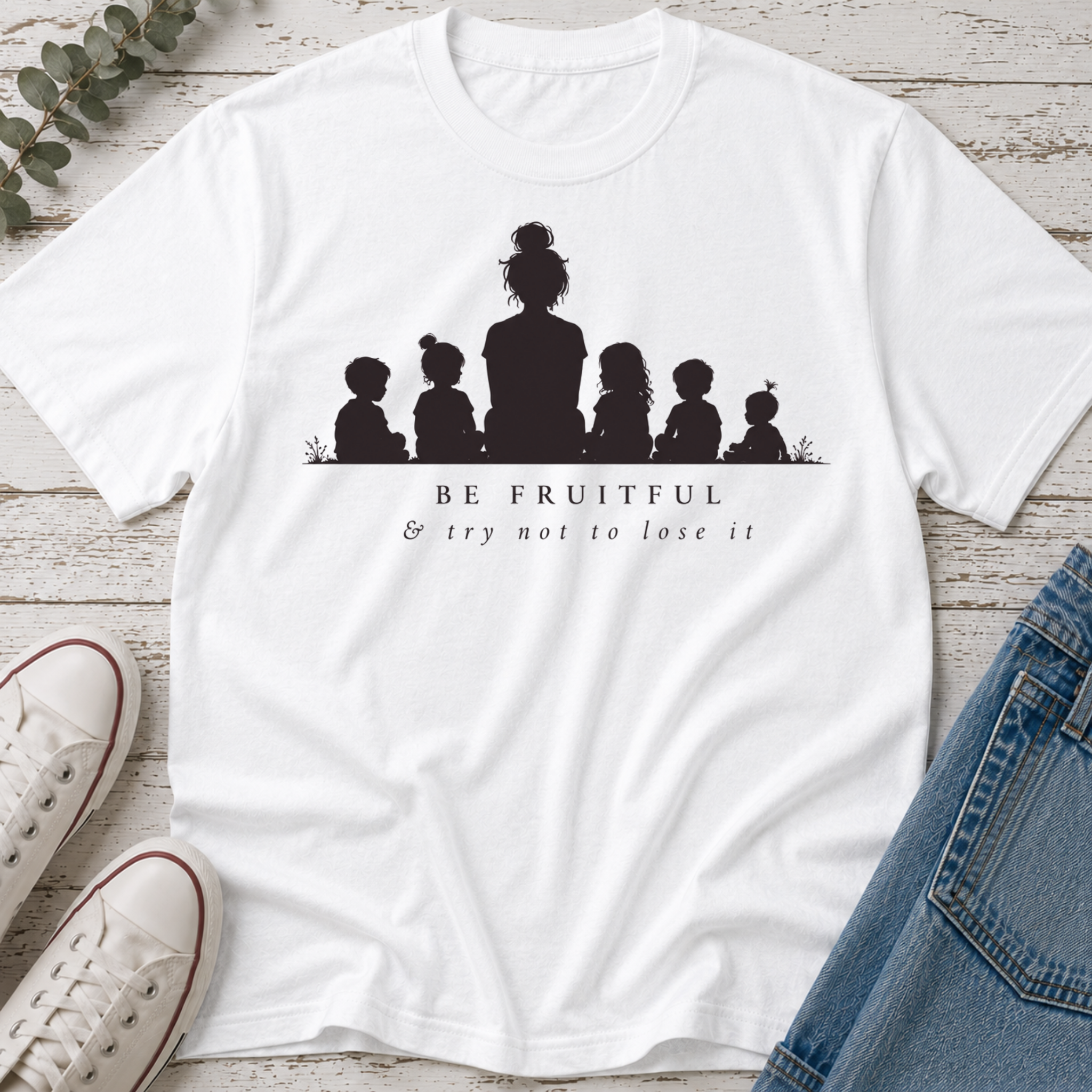 Be Fruitful & Try Not to Lose It Silhouette Tee