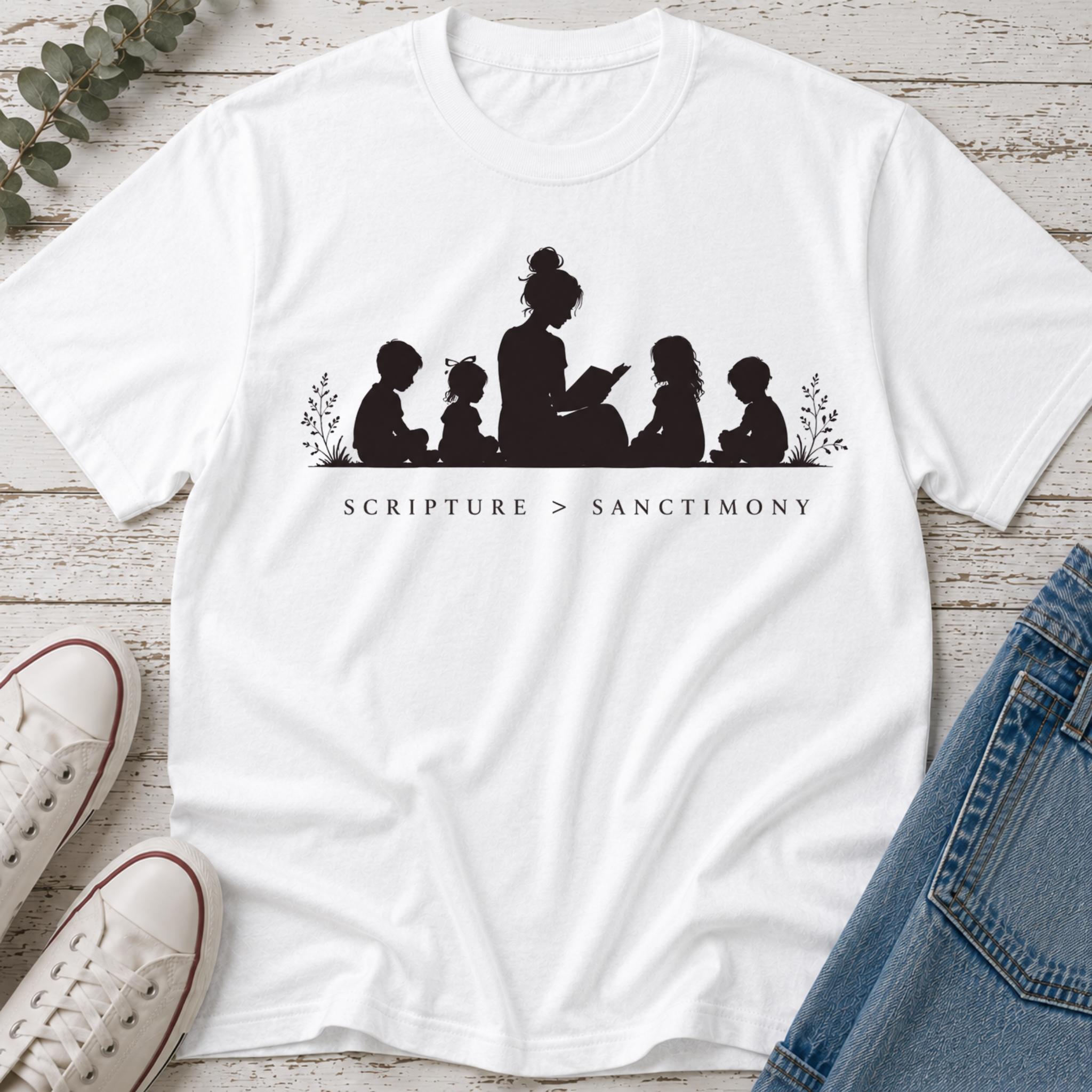 Scripture Over Sanctimony Silhouette Tee