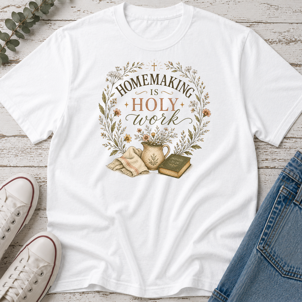 Homemaking Is Holy Work Colored Tee